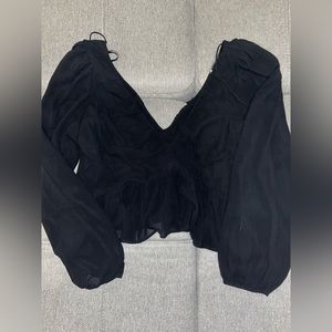 H&M Cropped Peplum Blouse